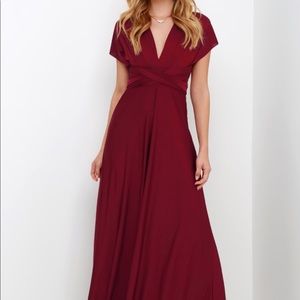 PROM DRESS Convertible Burgundy Maxi (worn once)